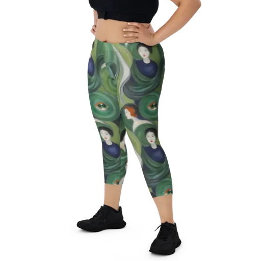 Emerald Reverie on a Capri Leggings