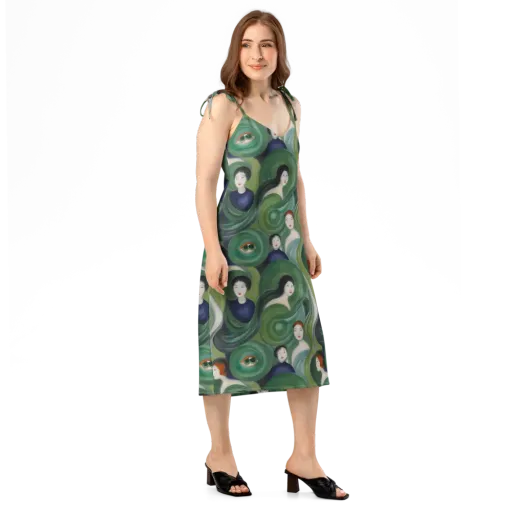 Emerald Reverie on a Slip Dress