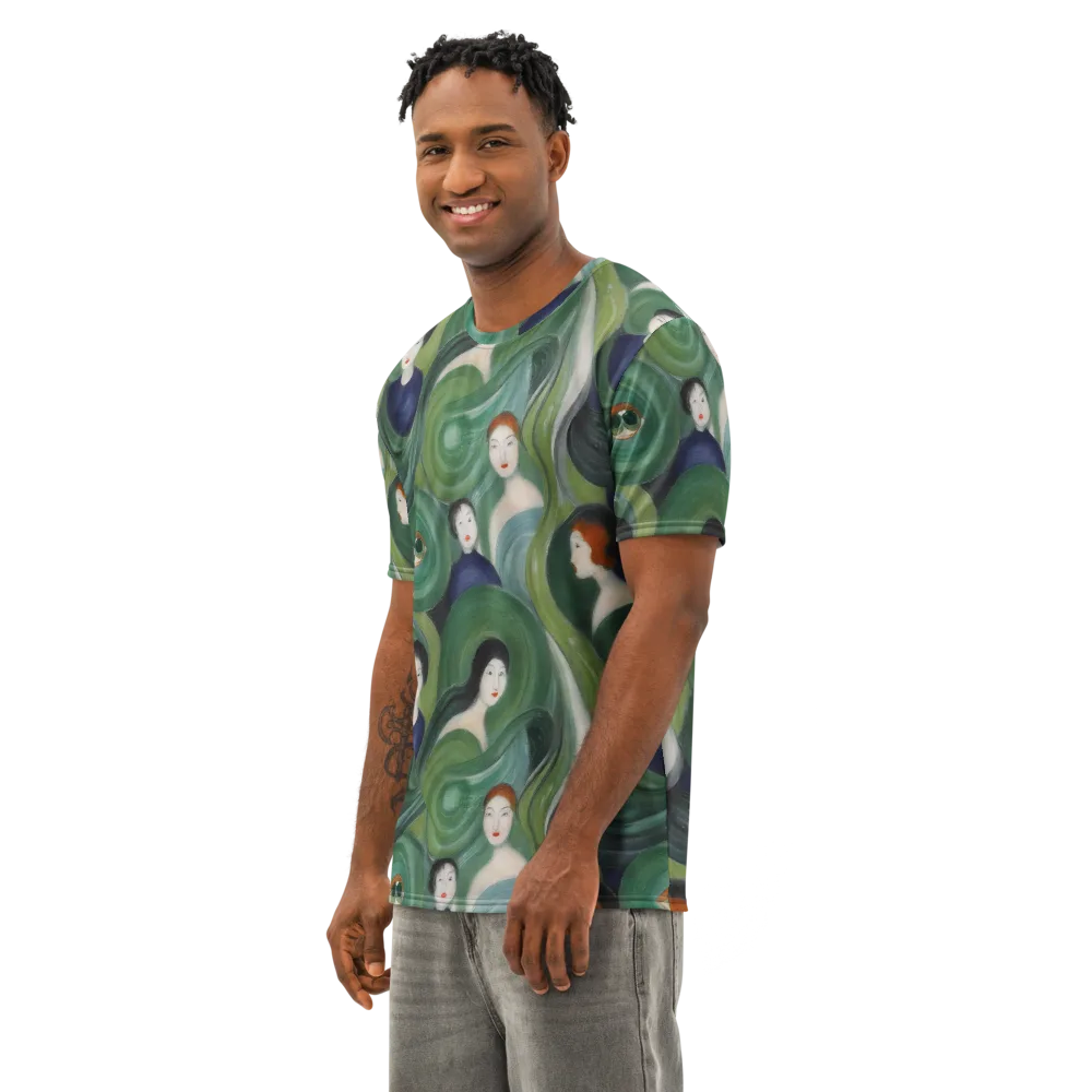 Emerald Reverie on Men's Cotton Crew Neck T-Shirt — Left Front