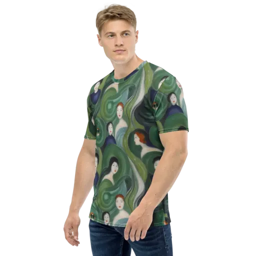 Emerald Reverie on a Men's Crew Neck T-Shirt