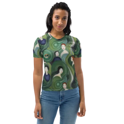 Emerald Reverie on a Women's Crew Neck T-Shirt