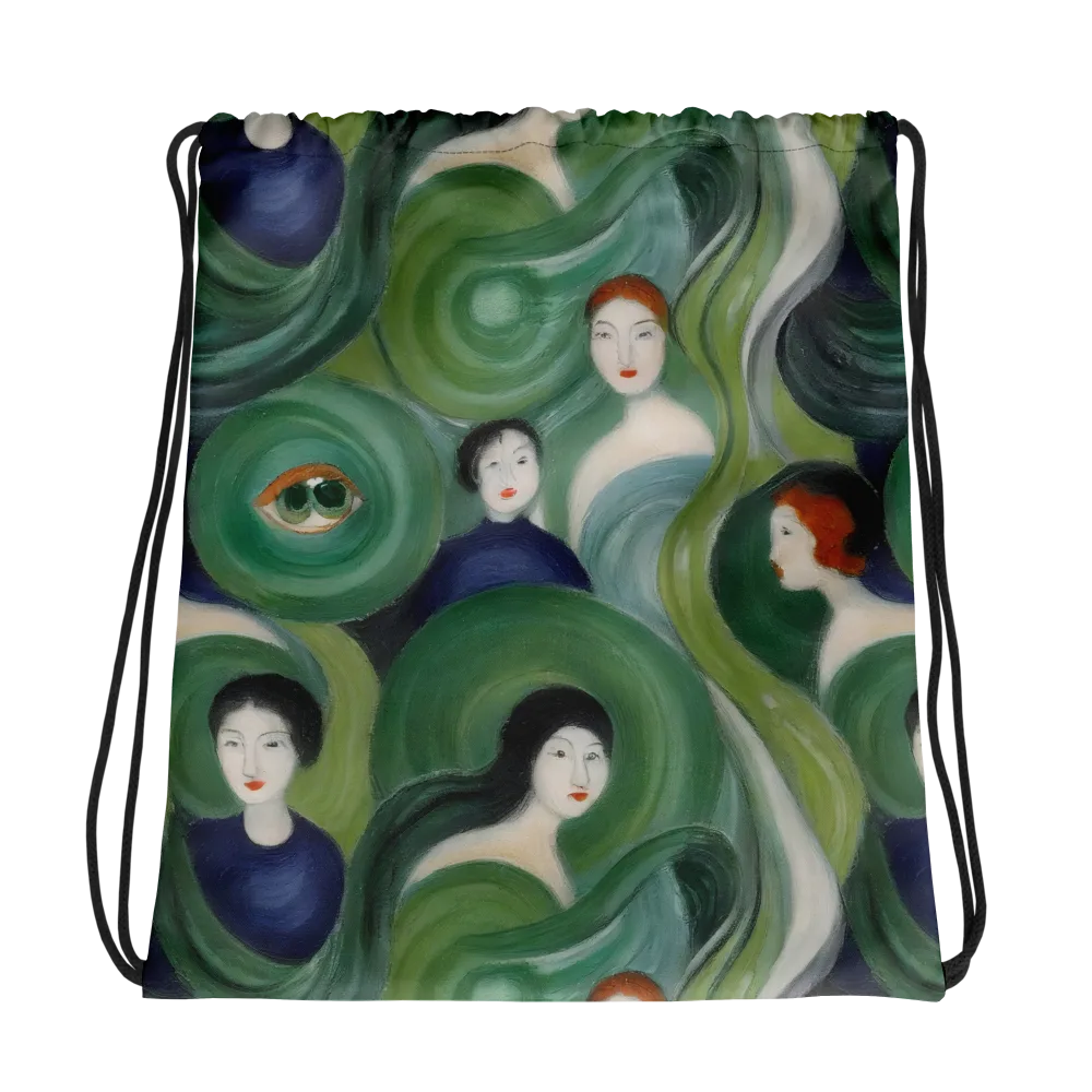Emerald Reverie on Drawstring Bag — Mockup