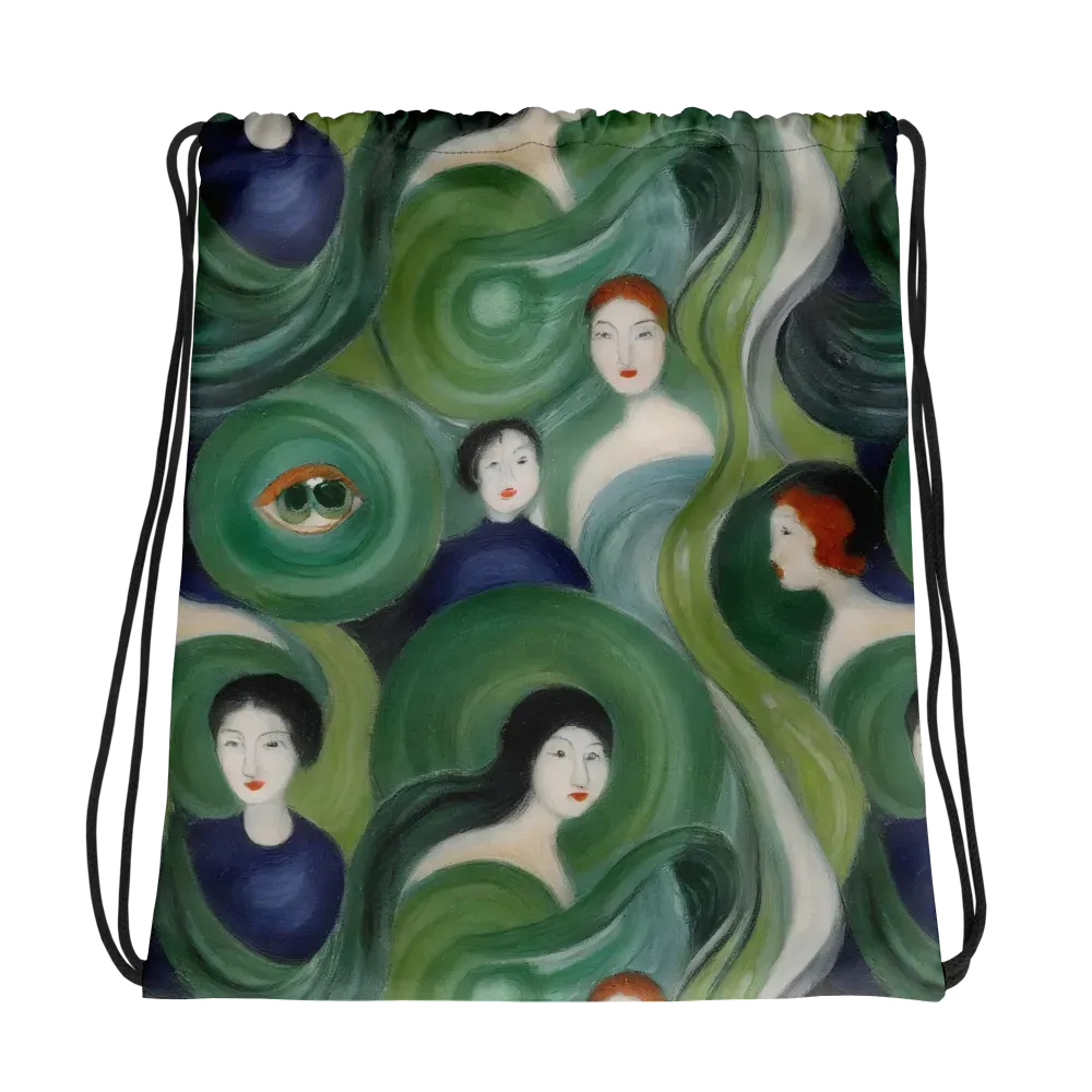 Emerald Reverie on Drawstring Bag — Mockup
