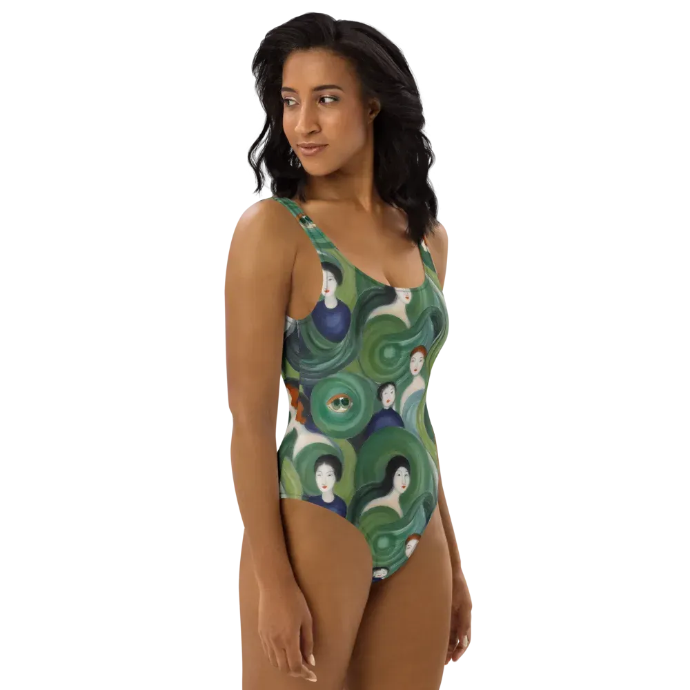 Emerald Reverie on One-Piece Swimsuit — Back print