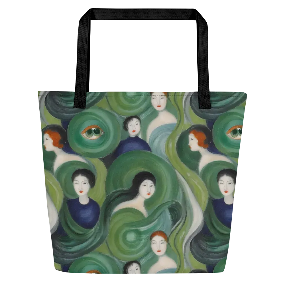 Emerald Reverie on Large Tote Bag W/ Pocket — Front