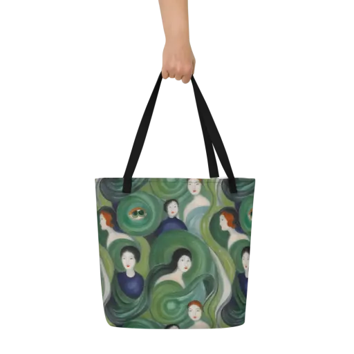 Emerald Reverie on a Large Tote Bag W/ Pocket