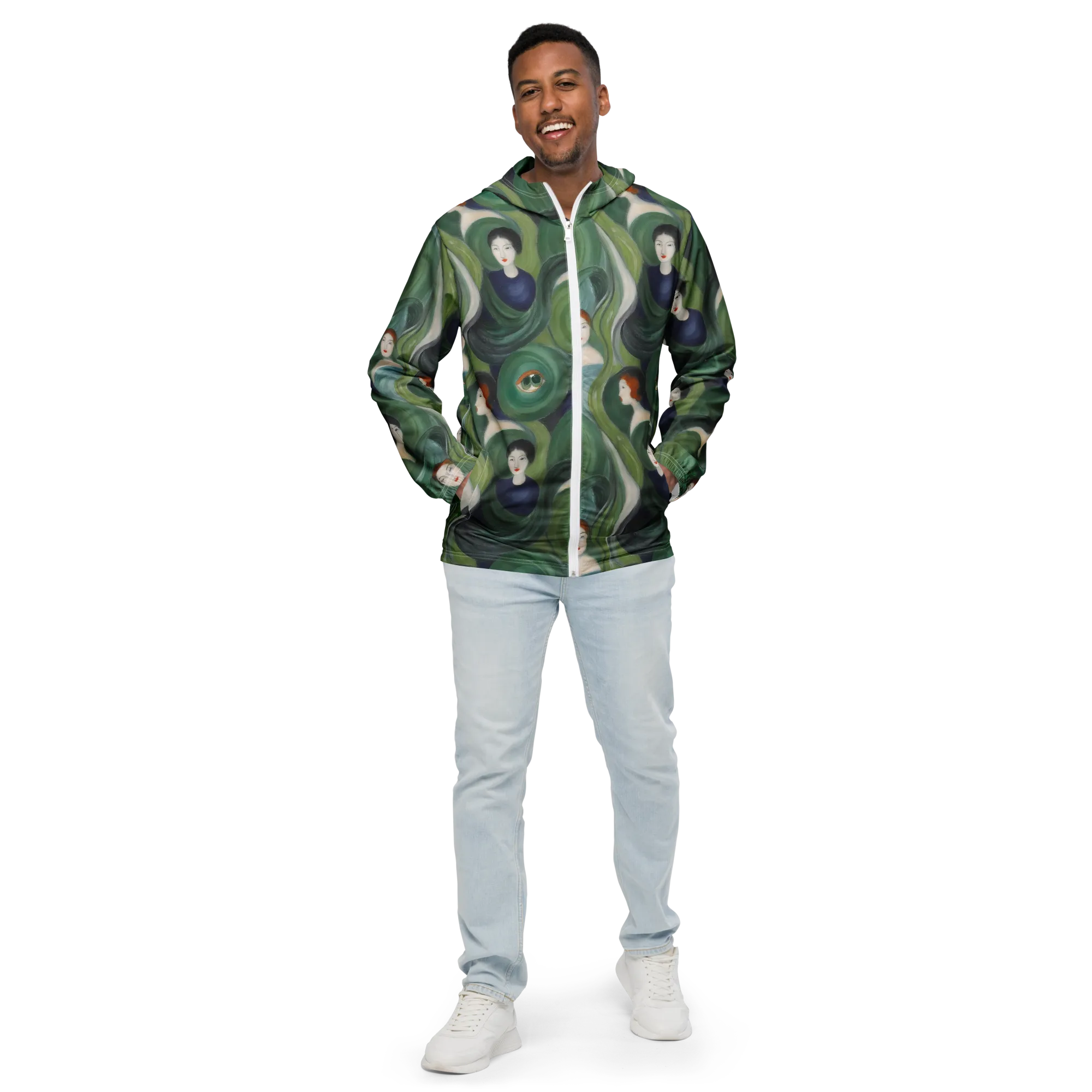 Emerald Reverie on Men's Windbreaker — Front