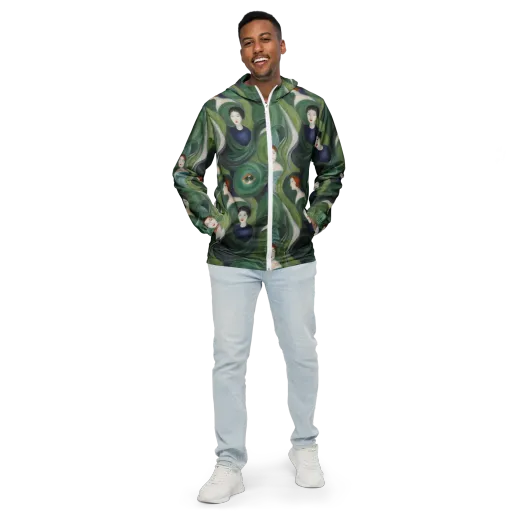 Emerald Reverie on a Men's Windbreaker