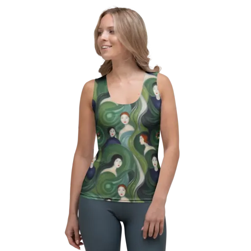 Emerald Reverie on a Women's Tank Top