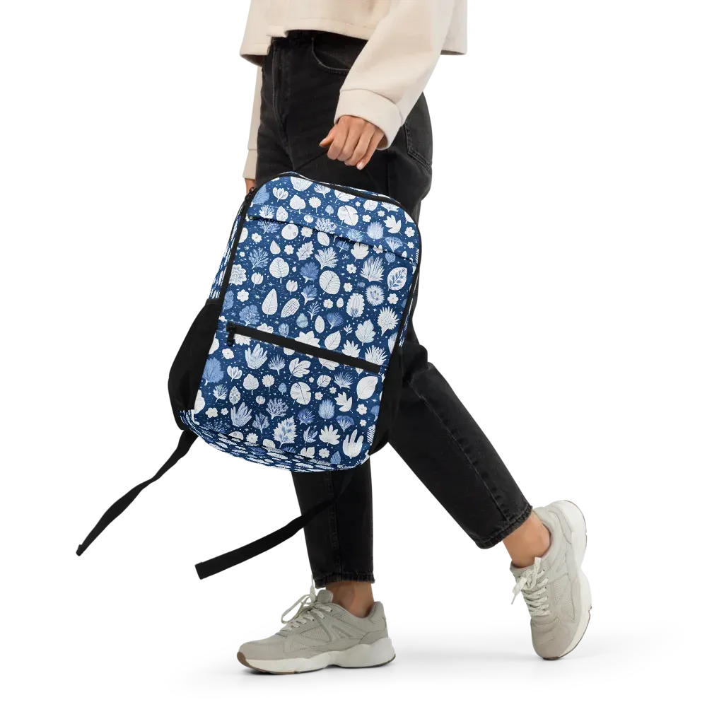 Indigo Herbarium on Utility Backpack — Front 2