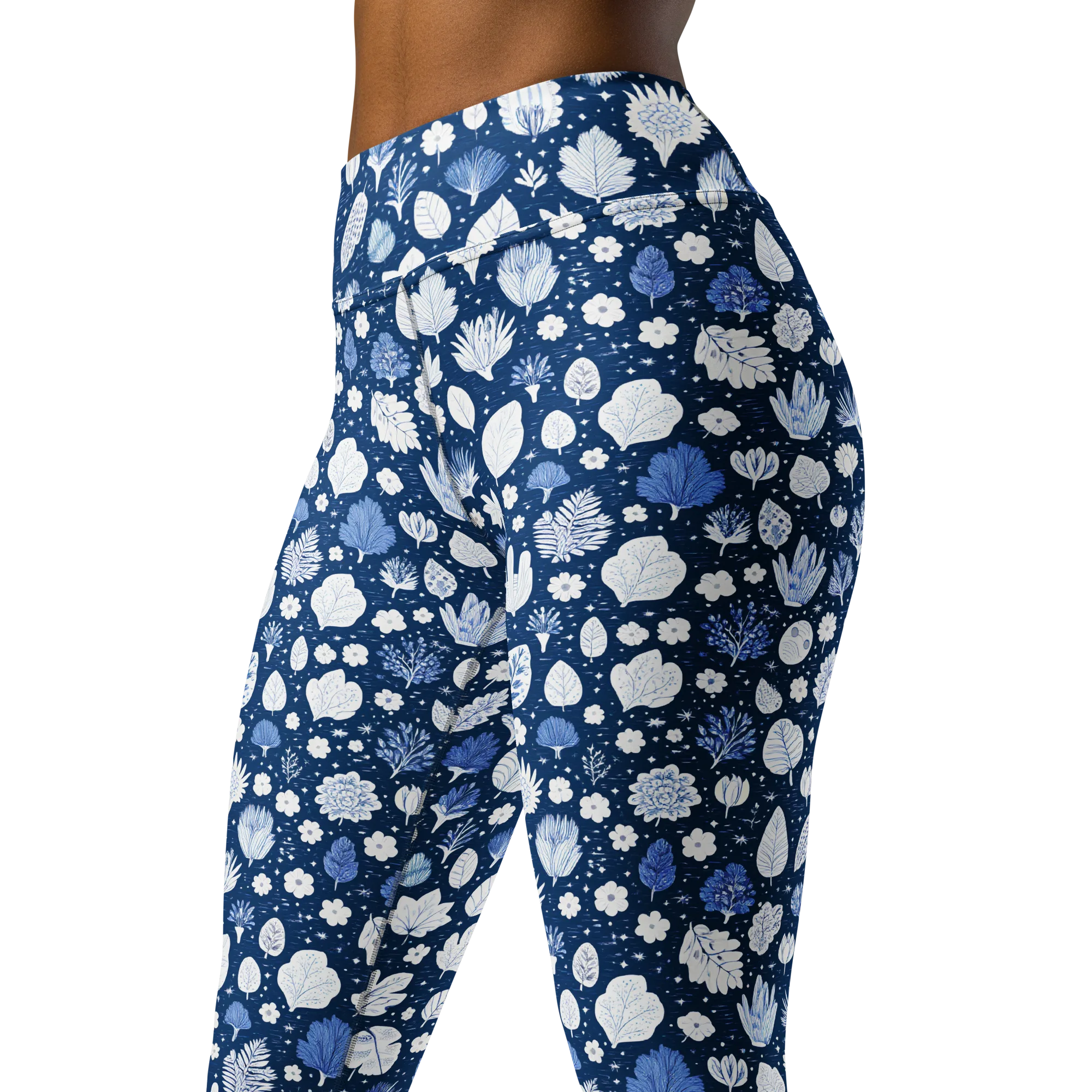 Indigo Herbarium on Yoga Leggings — Print file