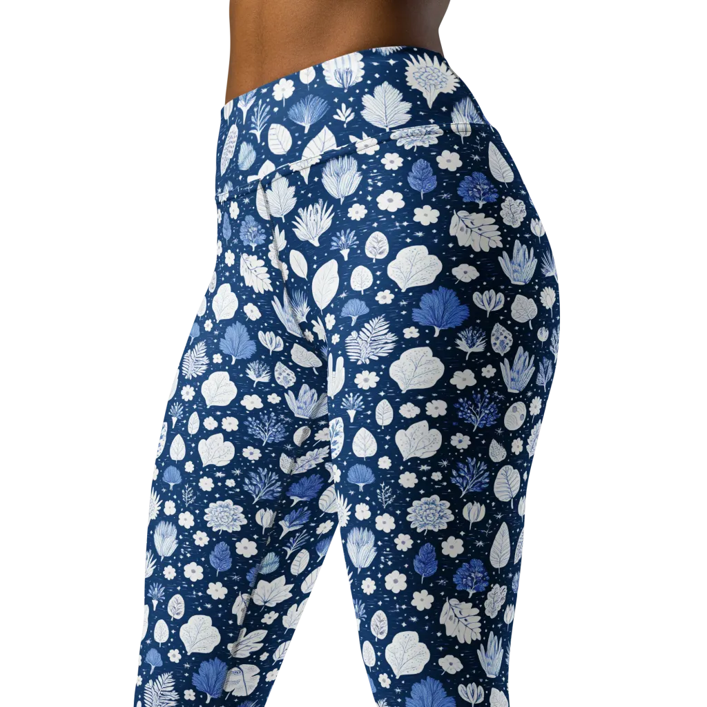 Indigo Herbarium on Yoga Leggings — Print file