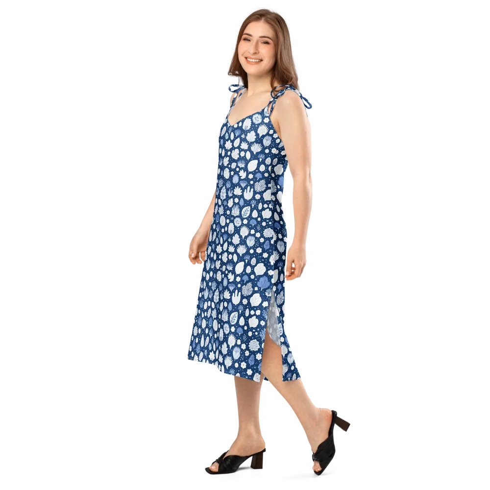 Indigo Herbarium on Slip Dress — Left Front