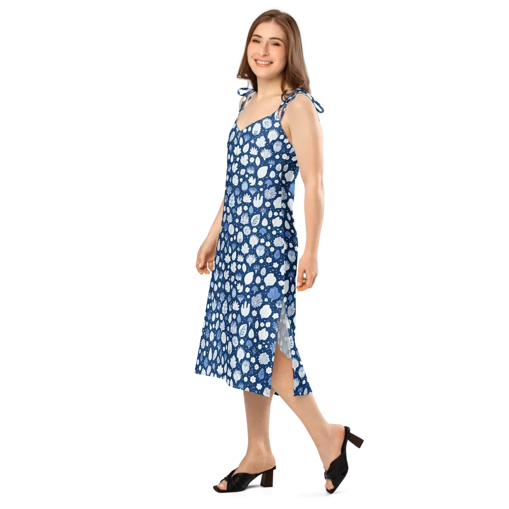 Indigo Herbarium on Slip Dress — Left Front