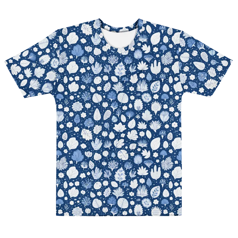 Indigo Herbarium on Men's Cotton Crew Neck T-Shirt — Back print