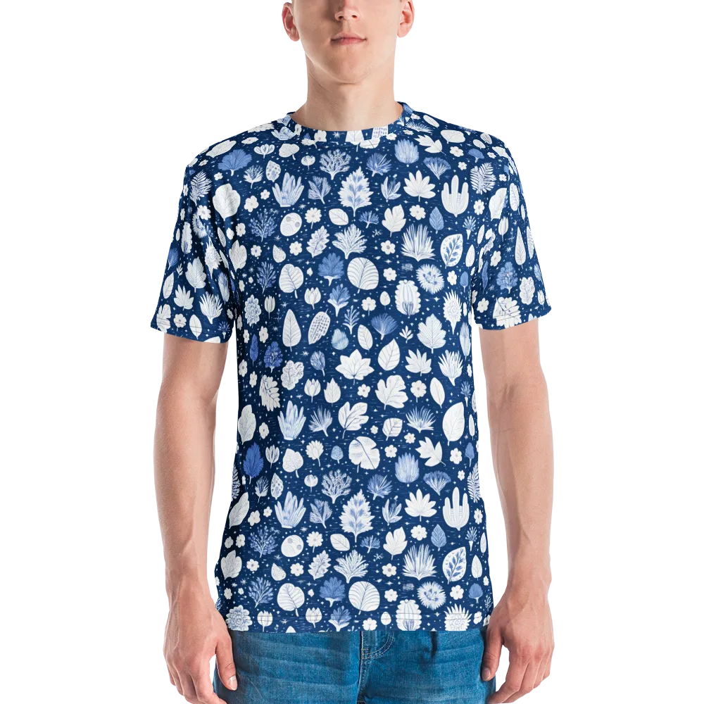 Indigo Herbarium on Men's Crew Neck T-Shirt — Front