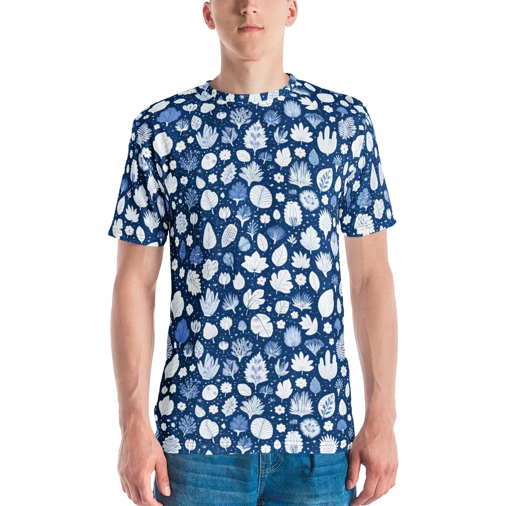 Indigo Herbarium on Men's Crew Neck T-Shirt — Front