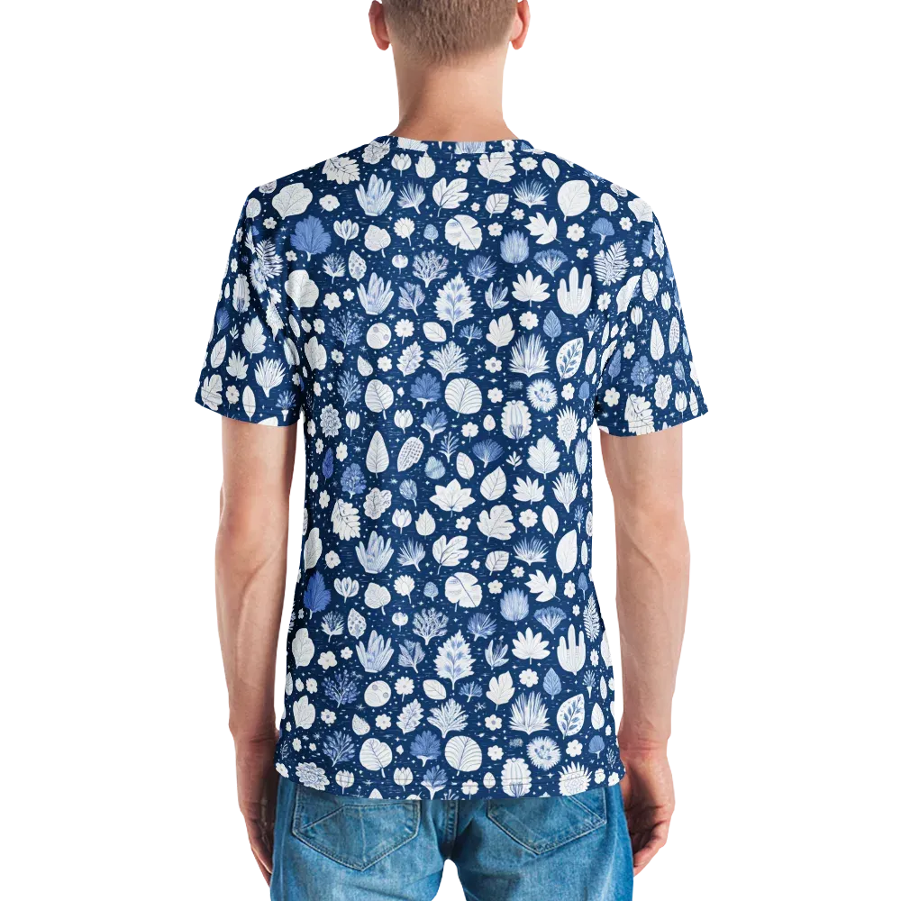Indigo Herbarium on Men's Crew Neck T-Shirt — Back