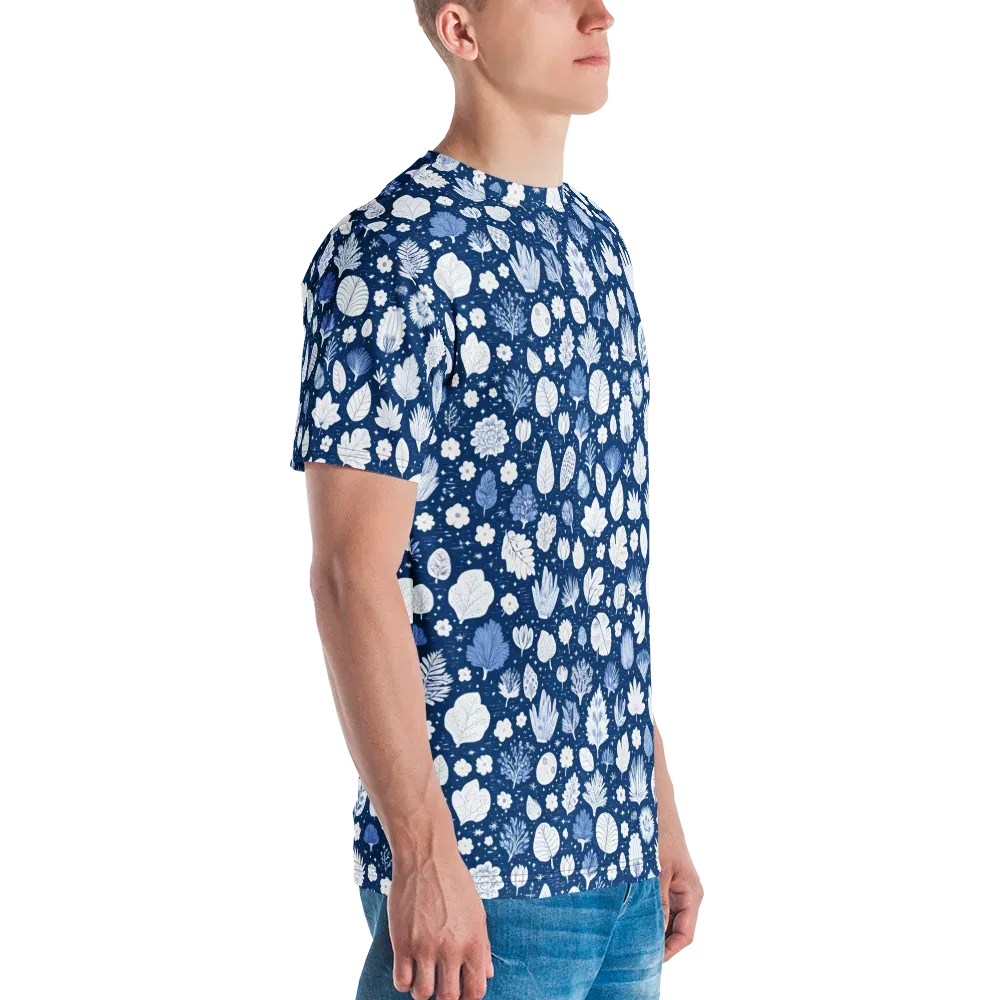 Indigo Herbarium on Men's Crew Neck T-Shirt — Right
