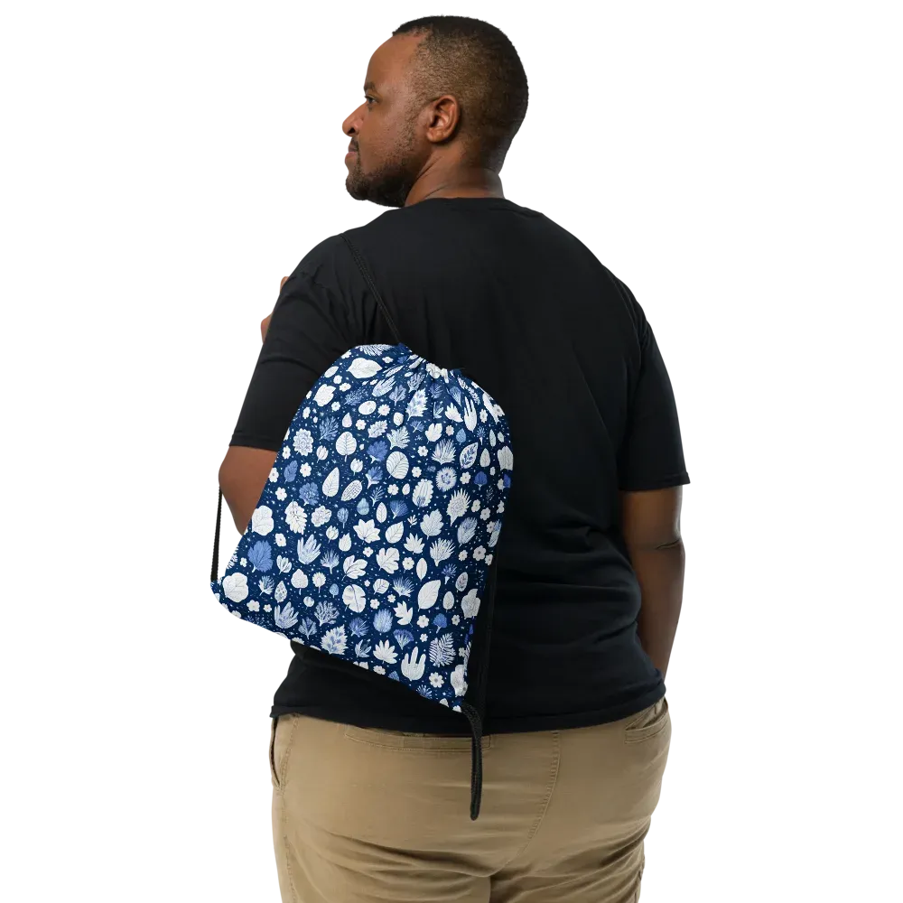 Indigo Herbarium on Drawstring Bag — Print file