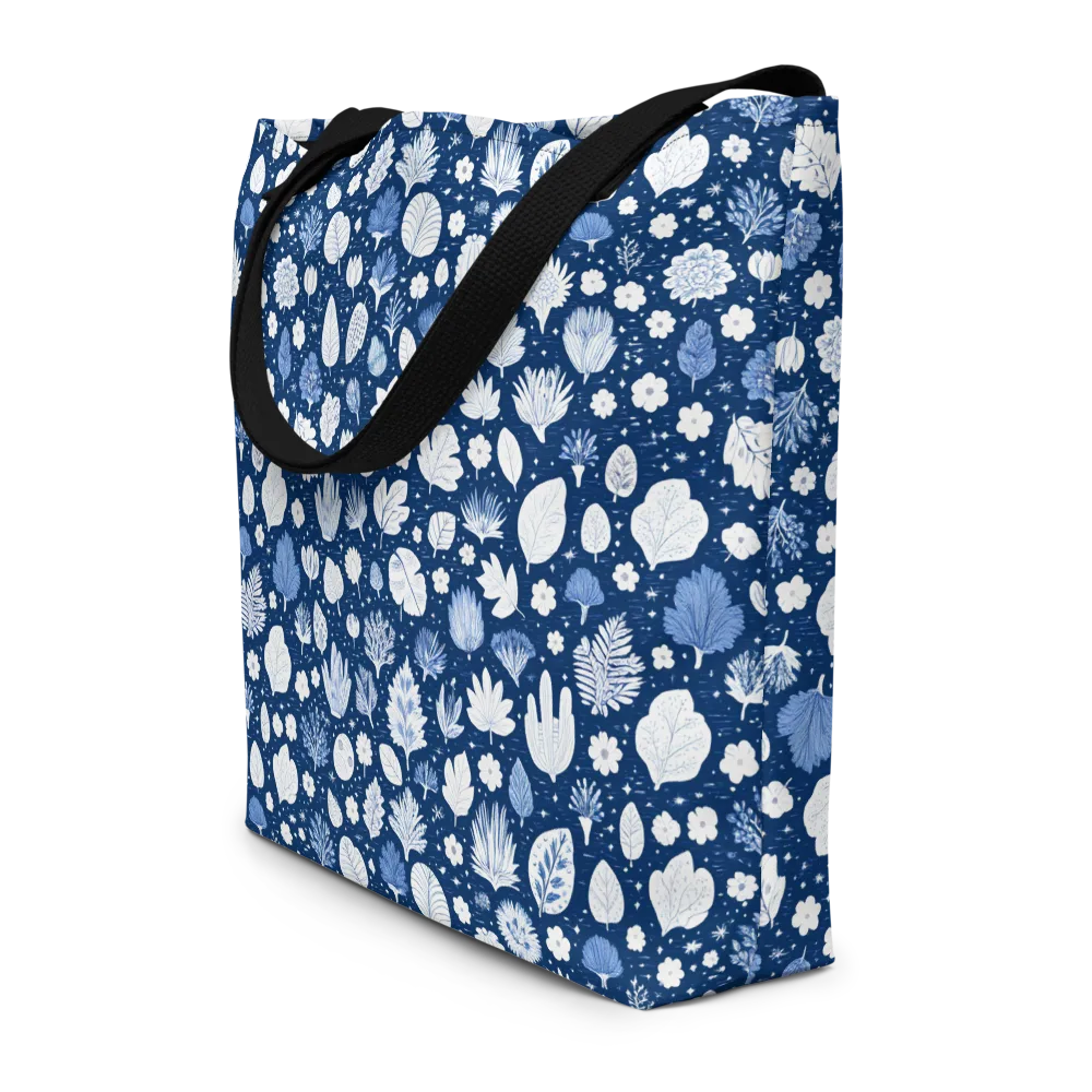 Indigo Herbarium on Large Tote Bag W/ Pocket — Print file
