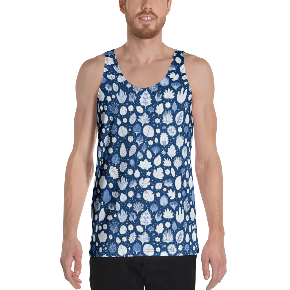 Indigo Herbarium on Men's Tank Top — Front