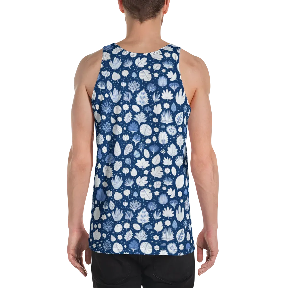 Indigo Herbarium on Men's Tank Top — Back