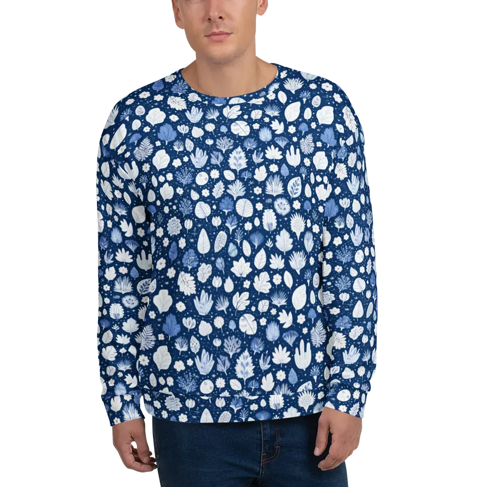 Indigo Herbarium on Sweatshirt — Front