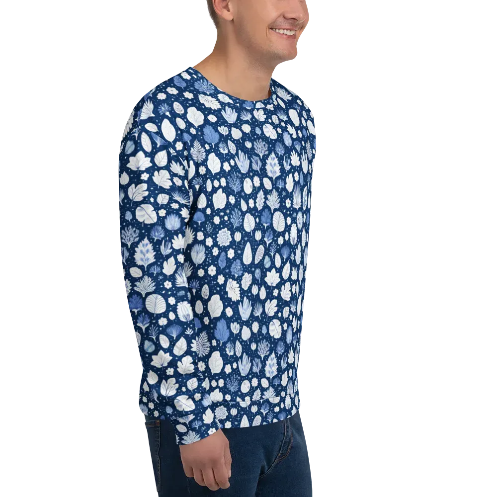 Indigo Herbarium on Sweatshirt — Right Front