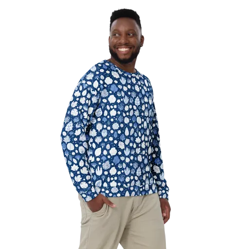 Indigo Herbarium on Sweatshirt
