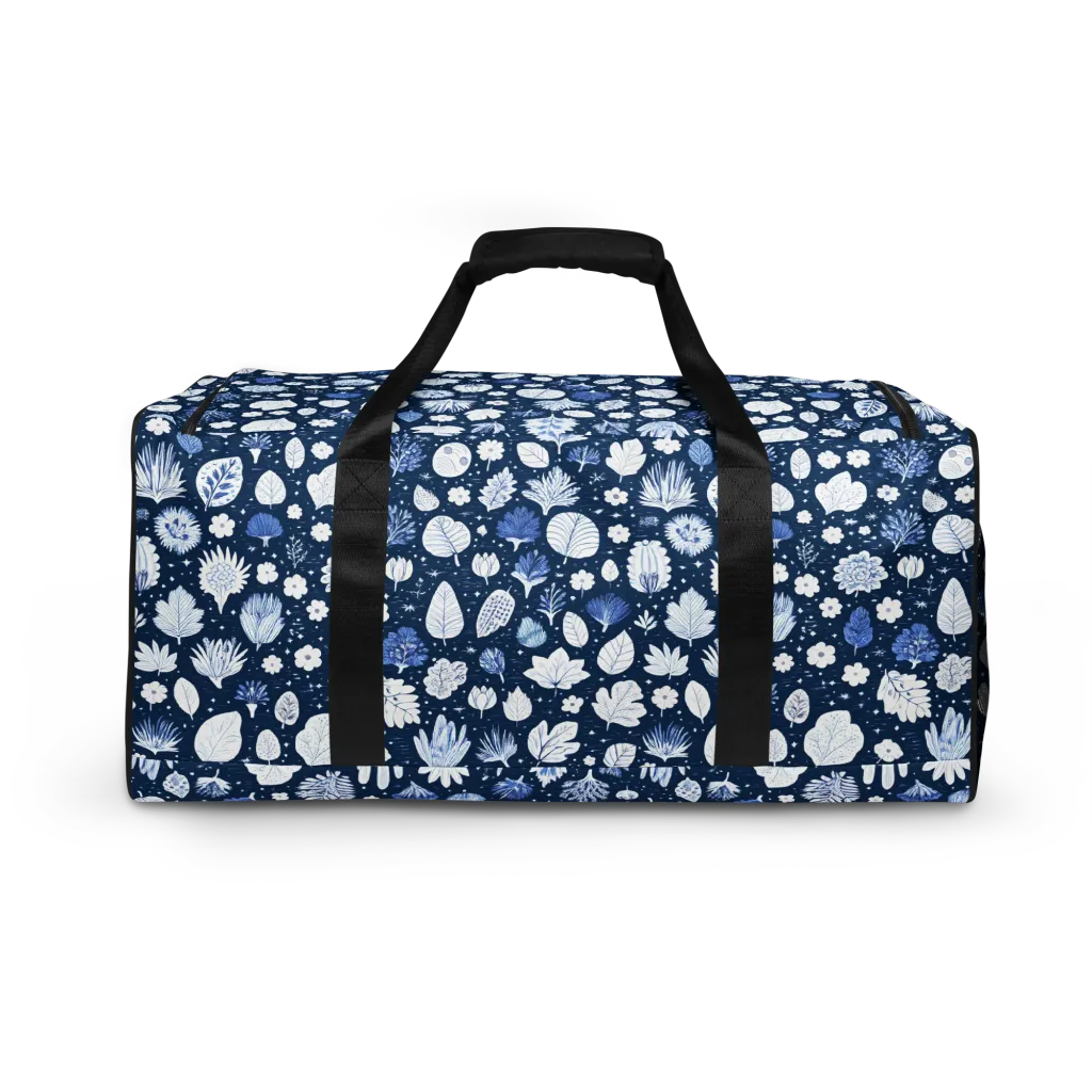 Indigo Herbarium on Duffle Bag — Back print
