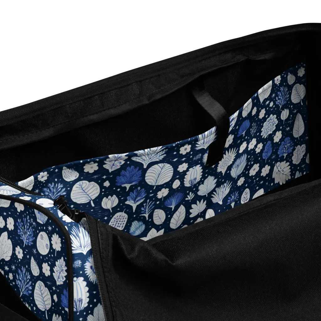 Indigo Herbarium on Duffle Bag — Product details