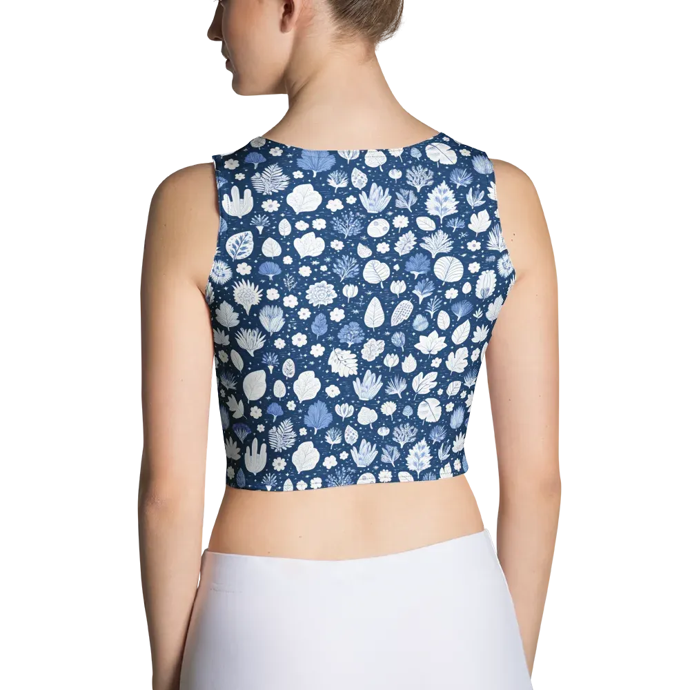 Indigo Herbarium on Crop Top — Back