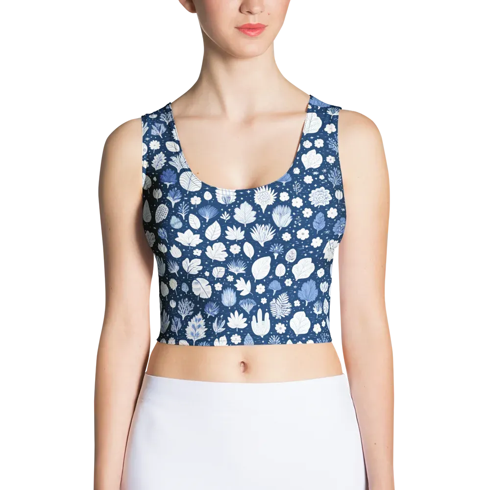 Indigo Herbarium on Crop Top — Front
