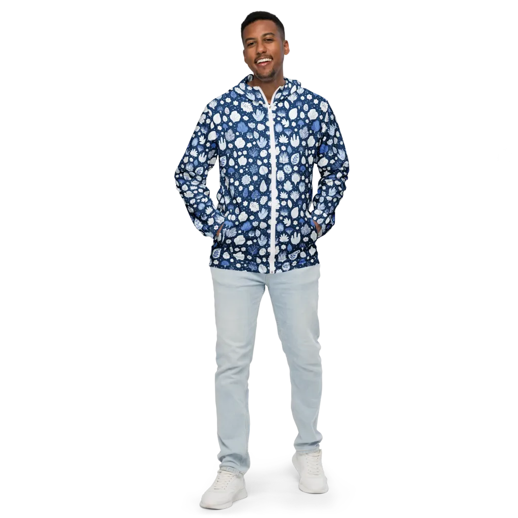 Indigo Herbarium on Men's Windbreaker — Front