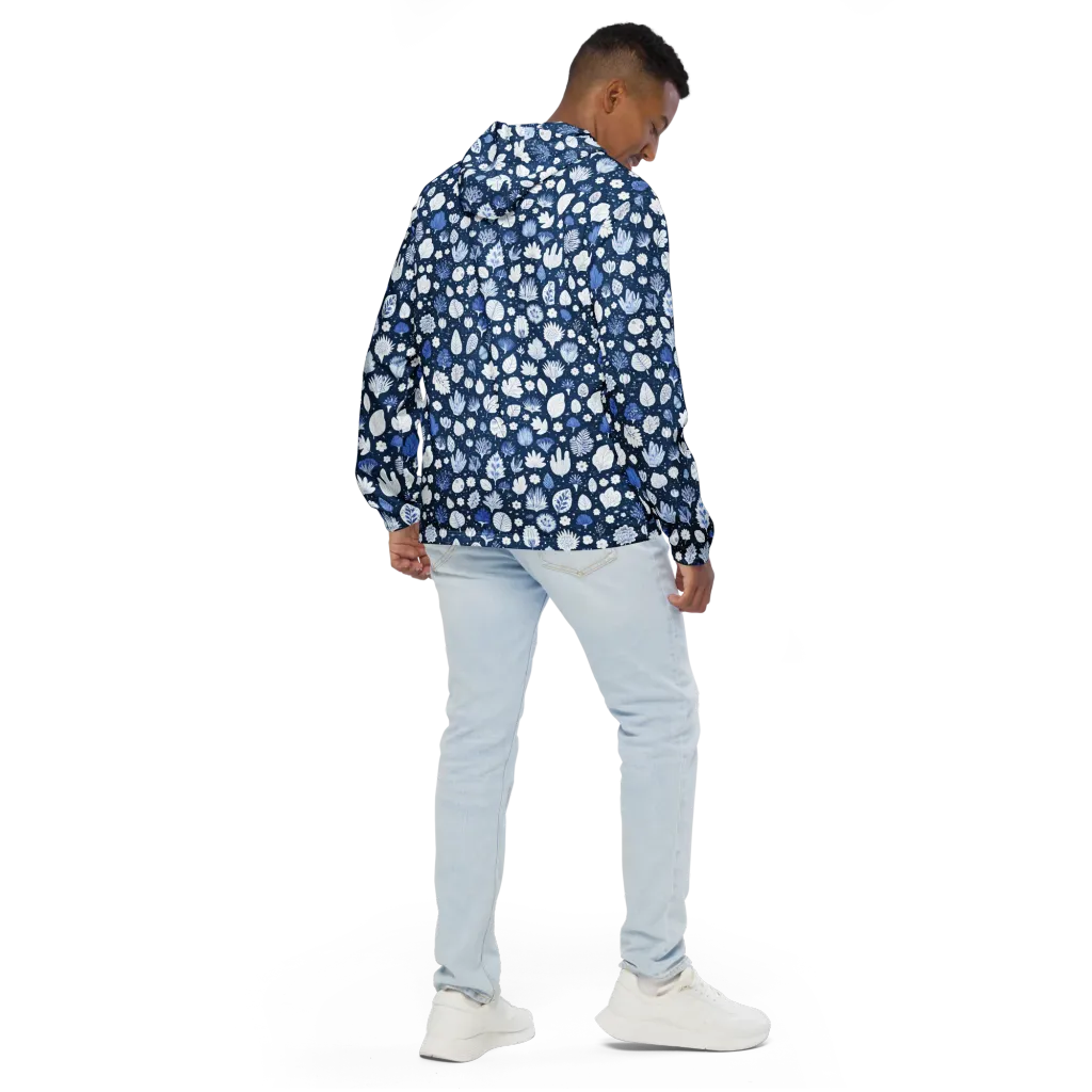 Indigo Herbarium on Men's Windbreaker — Back