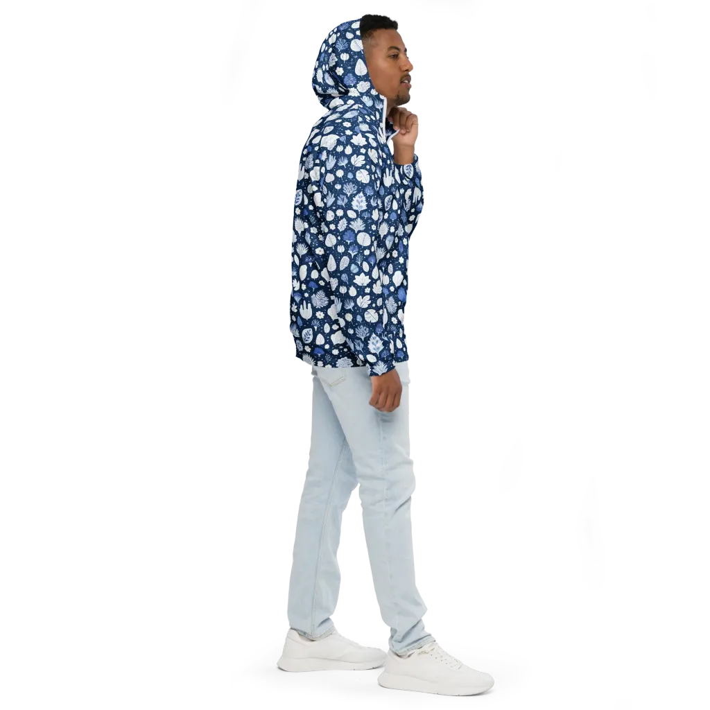 Indigo Herbarium on Men's Windbreaker — Right