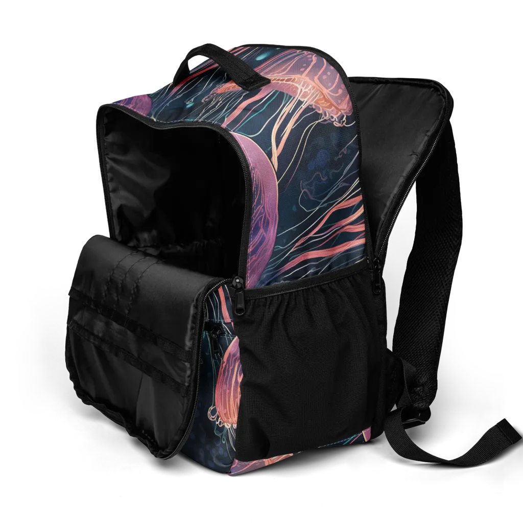 Jellyfish Nocturne on Utility Backpack — Top print