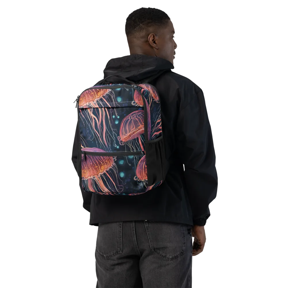 Jellyfish Nocturne on Utility Backpack — Back