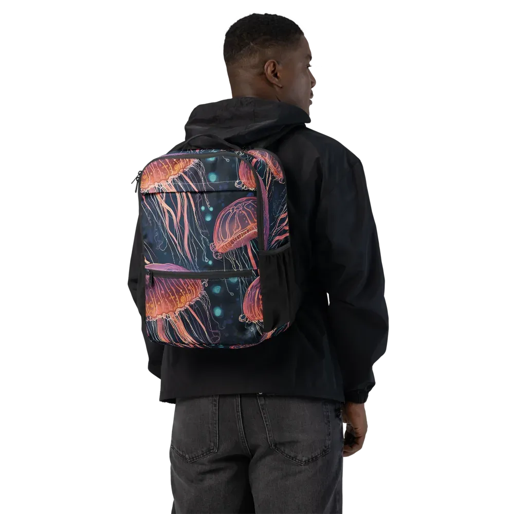 Jellyfish Nocturne on Utility Backpack — Back