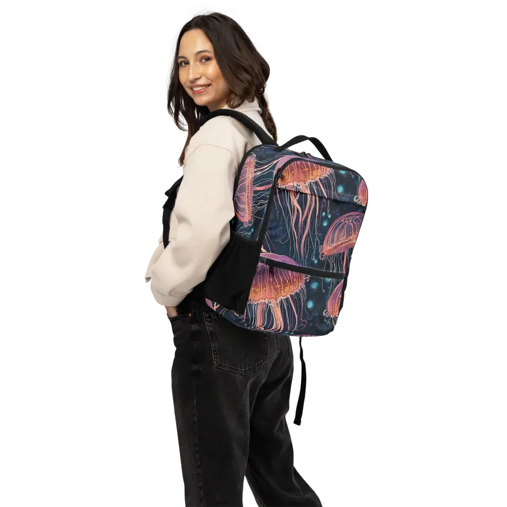 Jellyfish Nocturne on Utility Backpack — Bottom print