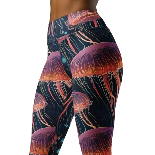 Jellyfish Nocturne on a Yoga Leggings
