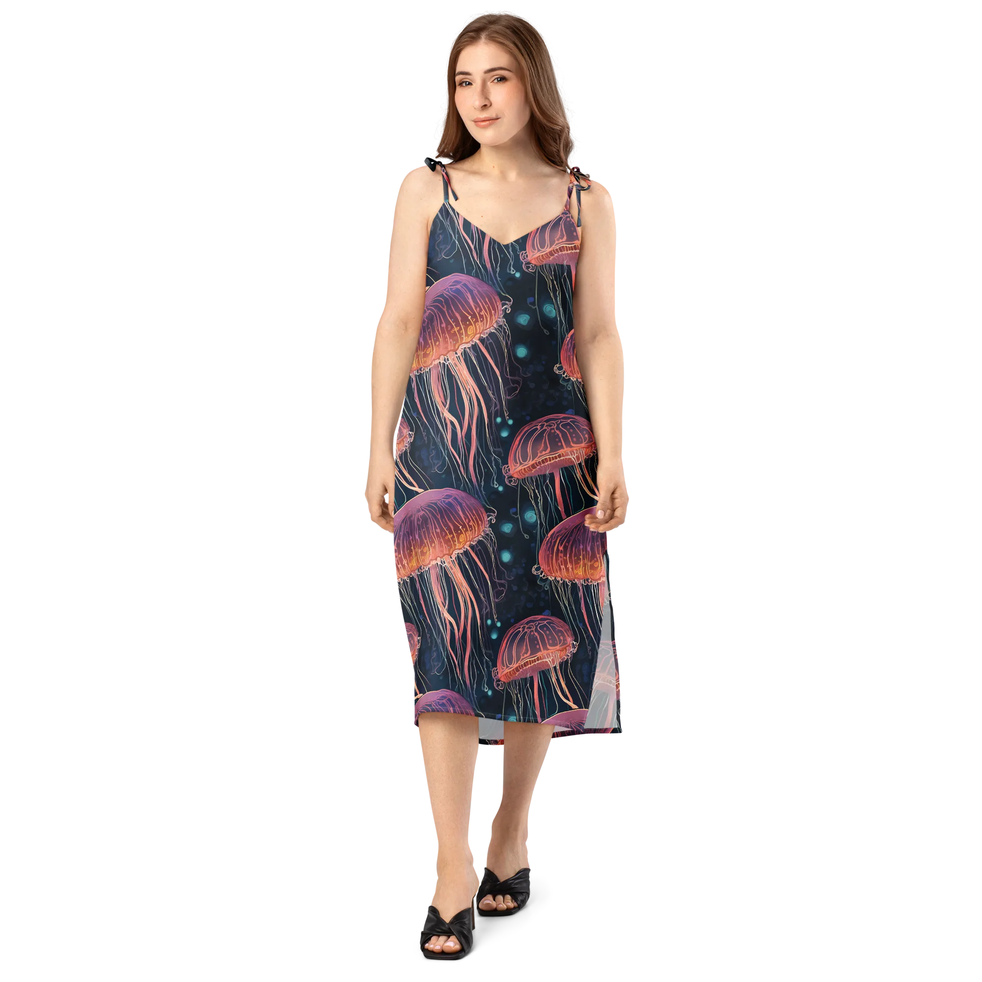 Jellyfish Nocturne on Slip Dress — Front