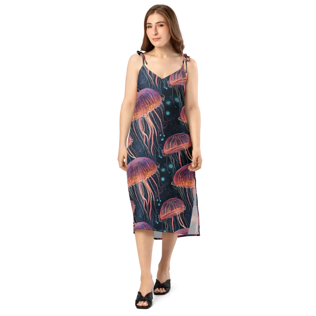Jellyfish Nocturne on Slip Dress — Front