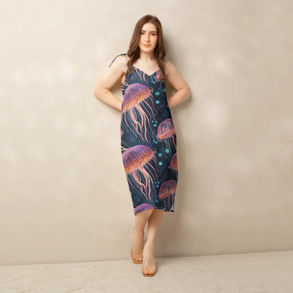 Jellyfish Nocturne on Slip Dress — Back print