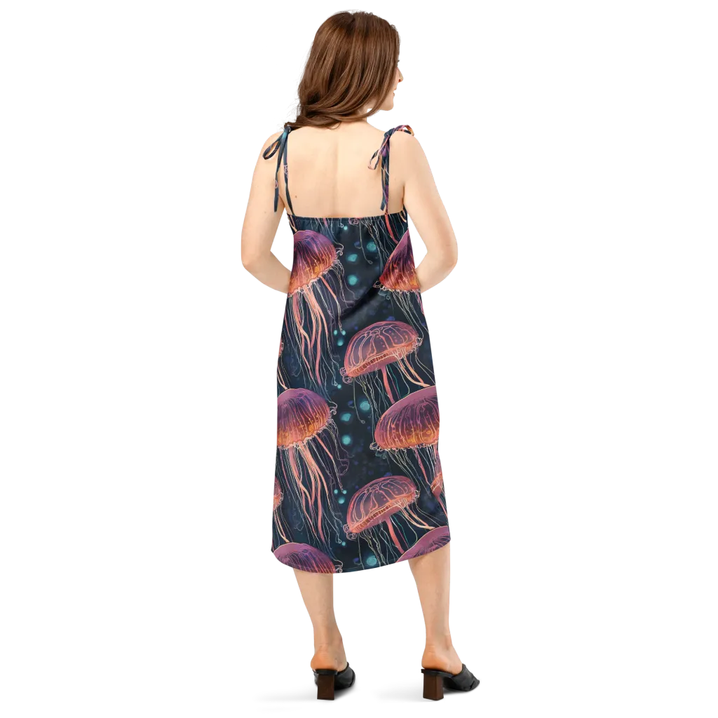 Jellyfish Nocturne on Slip Dress — Back