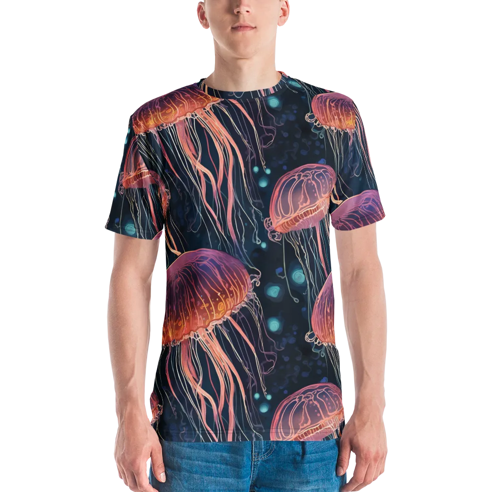Jellyfish Nocturne on Men's Crew Neck T-Shirt — Front