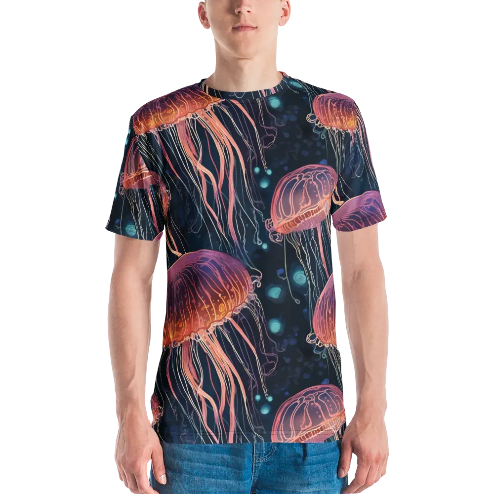 Jellyfish Nocturne on Men's Crew Neck T-Shirt — Front