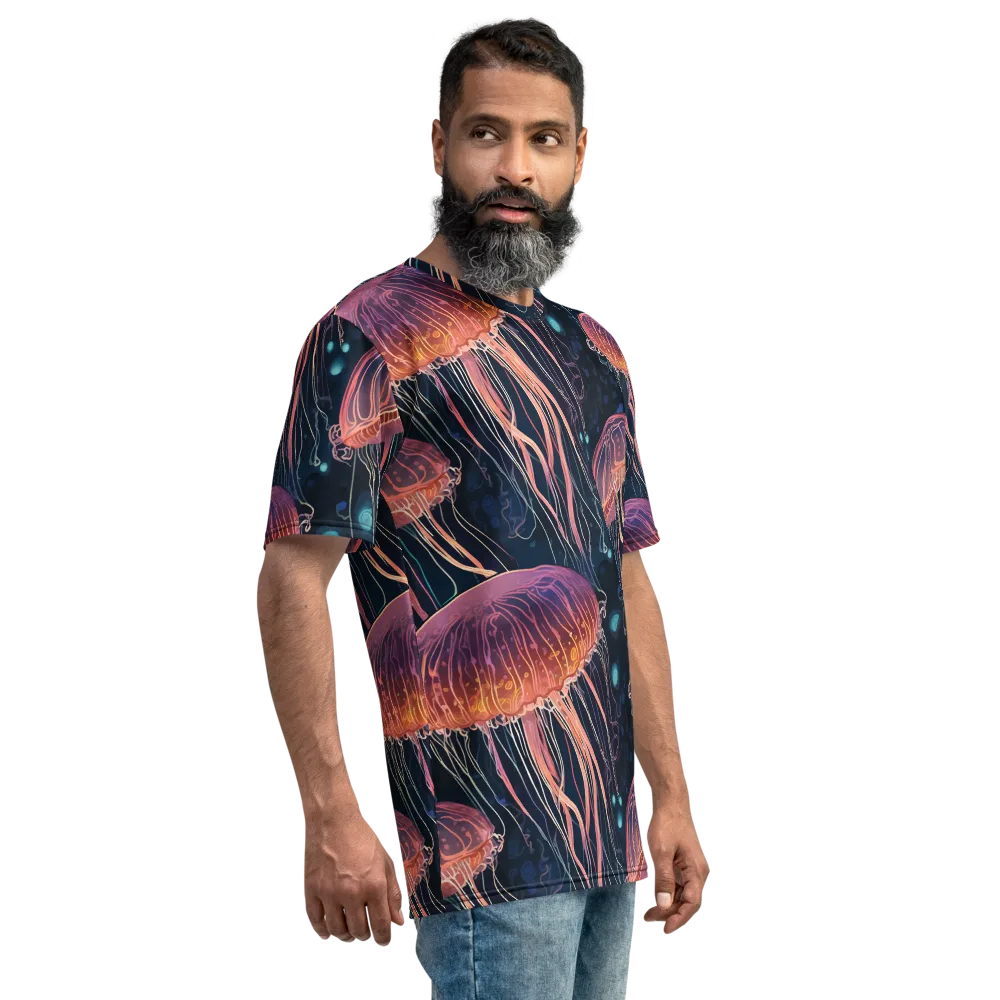 Jellyfish Nocturne on Men's Crew Neck T-Shirt — Back print