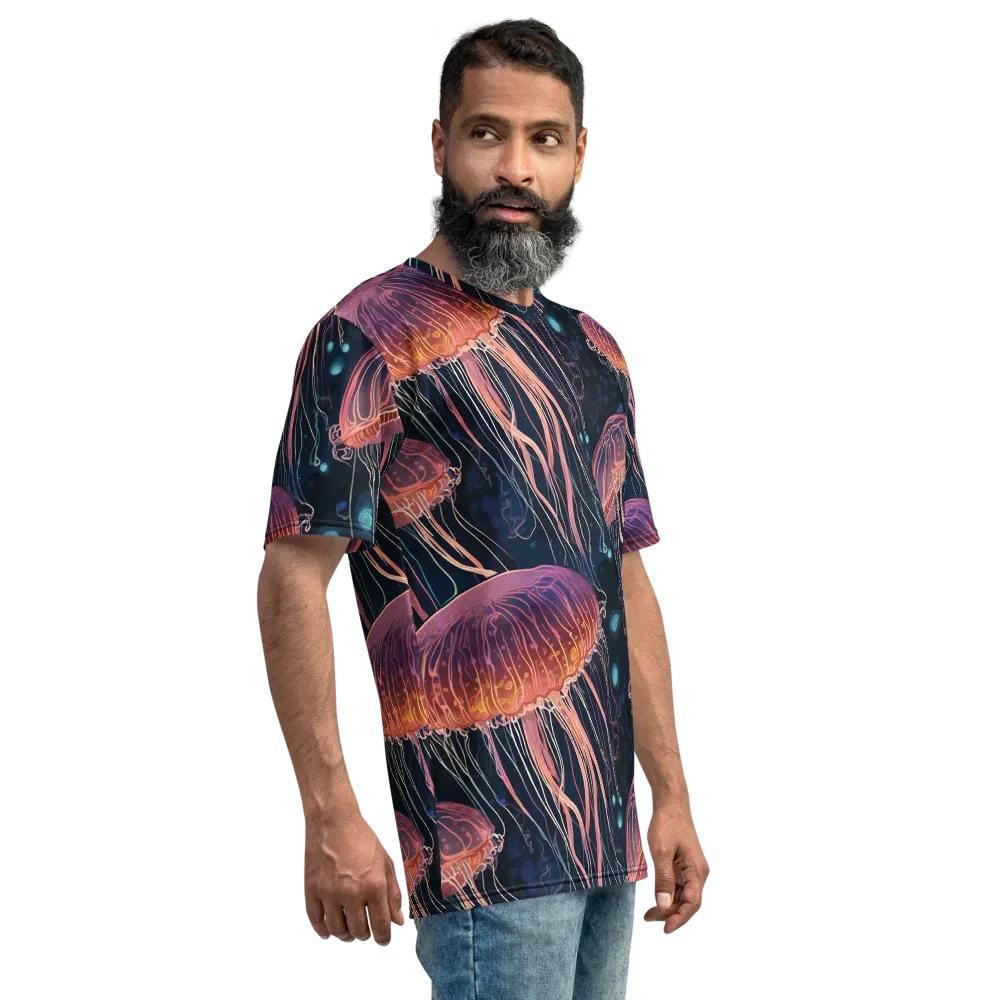 Jellyfish Nocturne on Men's Crew Neck T-Shirt — Back print